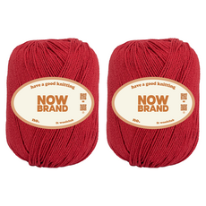 울클럽 NOWBRAND 탄탄 순면실 1mm 60g, 124 레드, 2개