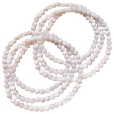 微笑 3圈多層串珠念珠 4mm, 2個, 白色