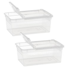 레몽크리프 도마뱀 사육장 적재함, 투명, 2개