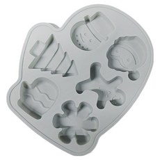 聖誕節組合6孔模具, 灰色, 1個