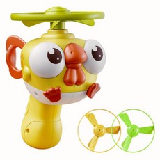 Joy Kids 手拉式飛行咕咕雞 飛碟 + 螺旋槳3件組, 黃色, 1套