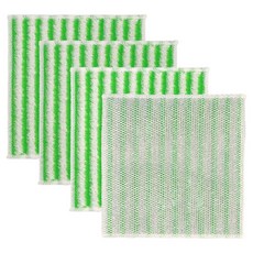 람스홈 대나무 섬유 기름때 흡수 은사 수세미 그린, 1세트, 4개입