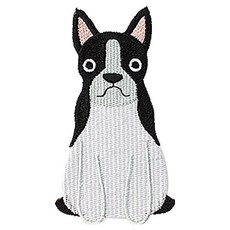 ButtonKing 熱燙刺繡動物布貼 波士頓㹴, 1個, 混色