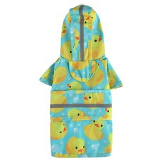 요런개 반려동물 캐릭터 귀여운 방수 레인코트, 01 오리, 1개