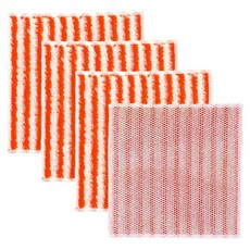 Rams Home 竹纖維吸油銀絲菜瓜布 橘色, 1入, 4個