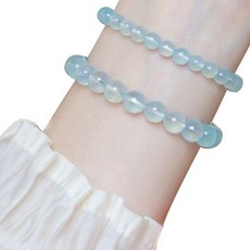 溫和優雅串珠風格念珠 8mm, 2個, 水藍色