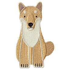 ButtonKing 熱熔式刺繡動物布章 補丁 珍島犬, 混和色, 1個