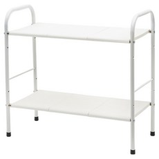 GONGGAMSTORE 高度長度可調節水槽置物架 2層 8格, 白色, 1個