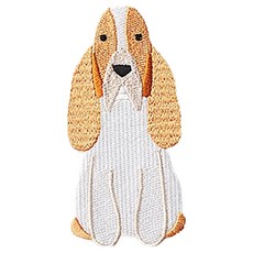 ButtonKing 熱燙刺繡動物布貼 巴吉度獵犬, 1個, 混色