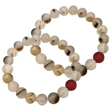 溫和優雅串珠風格念珠 8mm, 2個, 透明石