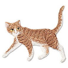 ButtonKing 熱燙式刺繡動物布貼, 1個, 橘貓