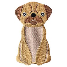 ButtonKing 熱燙式刺繡動物布貼, 1個, 巴哥