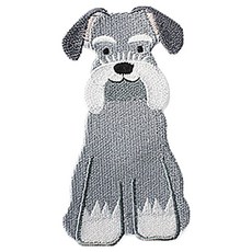 ButtonKing 熱燙式刺繡動物臂章貼片 雪納瑞, 1個, 混合色