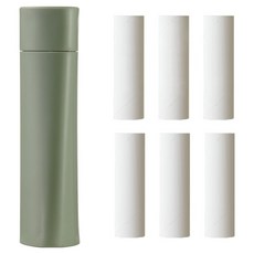 Ilsangsokbanzzak 便攜式滾筒除塵黏毛器 綠色主體 + 6入補充包組合, 1套