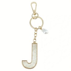 ING Market ing 奢華高品質字母周邊商品鑰匙圈 J, 1個, 混合色