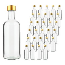 공병상회 OS원형 소주 유리병 골드캡, 40개, 375ml