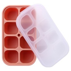 Bebelock 幼兒用高級三層密封矽膠方格 8格, 1個, 蜜桃粉, 30ml