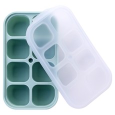 Bebelock 嬰幼兒用高階三重密封矽膠8格儲存盒, 1個, 薄荷綠, 30ml