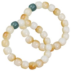 Miso Roun 柔和漸層念珠手鍊 10 x 11 mm, 2個, 黃綠色