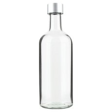 空瓶商會 OS圓形燒酒玻璃瓶 銀色蓋, 375ml, 40個