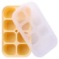 Bebelock 嬰幼兒用高階三重密封矽膠8格儲存盒, 1個, 芥末黃, 30ml