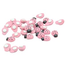 Masatu DIY 瓢蟲花盆裝飾品 30入, 粉紅色