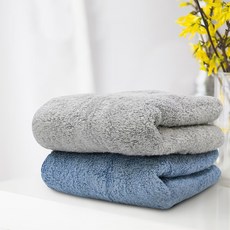 TELITA 瞬間吸水涼感加長版毛巾 TA8939, 1組, 藍色 + 灰色