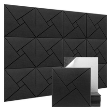Nalli Sisters 自黏式吸音隔音材料 30cm x 30cm x 9mm, 黑色, 12個