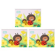 LINE FRIENDS 厚素描本, 3個, 345 x 245 mm, 20張