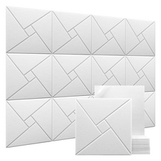 Nalli Sisters 自黏式吸音隔音材料 30cm x 30cm x 9mm, 白色, 12個