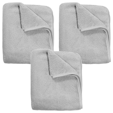 MORINO 摩力諾 超吸水舒柔蓬鬆加長毛巾 MO783, 3條, 質感灰