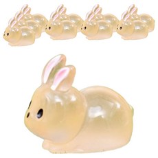 迷你兔子夜光裝飾小物 10入, 橘色