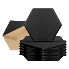 NalliSisters 自黏式DIY隔音吸音板 30cm x 26cm x 9mm, 黑色, 12個