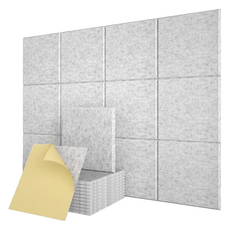 娜麗姐妹 自黏式牆壁天花板玄關門隔音吸音材 30cm x 30cm x 9mm, 灰色, 12個