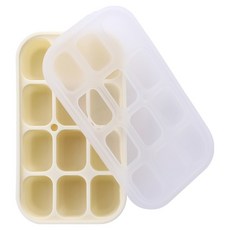 Bebelock 頂級三重密封矽膠副食品分裝盒 12格, 20ml, 1個, 奶油白