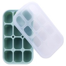 Bebelock 頂級三重密封矽膠副食品分裝盒 12格, 20ml, 1個, 薄荷綠