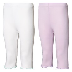 Uravi 女童精靈荷葉邊七分莫代爾彈性基本款內搭褲 2件組