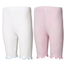 유라비 여아용 엘프 프릴 5부 모달 스판 베이직 레깅스 2p