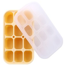 Bebelock 高級三層密封矽膠方格 12格, 20ml, 1個, 芥末黃