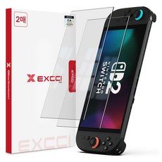 EXCCI 任天堂Switch 2 亮粉 2.5D 圓弧邊緣切割 鋼化玻璃螢幕保護貼 2片組, 1套, 單一商品, 透明