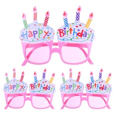 비에이비오 생일파티 케이크 선글라스, 핑크, 3개