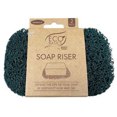 White Magic Eco Basics 抗菌防霉香皂墊 2片裝 香皂架, 翡翠綠, 1組