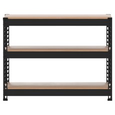 SPEEDRACK 免螺絲組裝式鐵製角鋼層架, 3層, 黑色