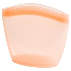 SiliPot 頂級矽膠便攜式拉鍊袋 蜜桃橘, 1個, 1入