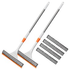 MONACO OLIVE 掃拖兩用矽膠掃把 Double Magic Broom 2入 + 附加清潔布 4入組, 1套