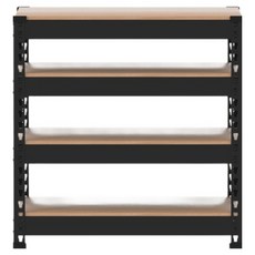 SPEEDRACK 韓國製造免螺絲組裝式鋼製角鋼架, 4欄, 黑色
