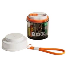 Richi Ssalbong 多功能多用途星期藥盒 收納盒 白色橘色 6.6 x 6.5 cm, 1個