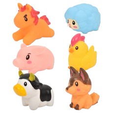 OZ TOY 橡膠沐浴玩具 6種, 1套, SQ22014-4 家畜