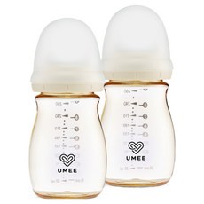 UMEE 嬰兒用 PPSU 無奶嘴奶瓶 雙入組, 燕麥色, 260ml, 2個