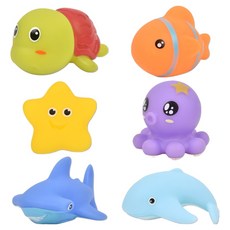 OZ TOY 橡膠沐浴玩具公仔 6件組, 1套, SQ22014-3 海洋